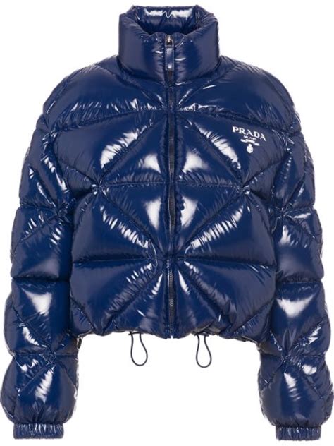 prada high-shine puffer jacket|prada puffer jacket farfetch.